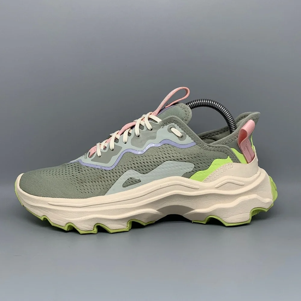 Sorel Kinetic Breakthru Tech Lace Green Pastel Chunky Sneakers Women’s Sz 9.5‎